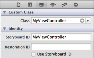 Storyboard viewcontroller identifier